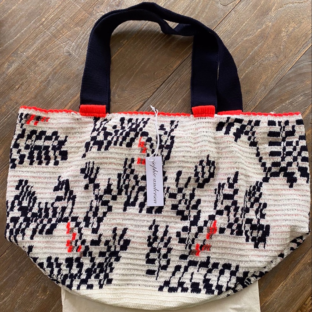 Sophie Anderson Tote Bag, Black-White-Orange